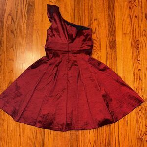 XSCAPE NWT Size 8 One Shoulder Cocktail Dress Fit & Flare Red